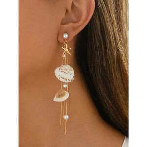 Shell Pearl Drop Earrings N2045